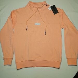 #1035 RAWGEAR Peach Quarter Zip Pullover Sweatshirt Athletic Training Gym Top